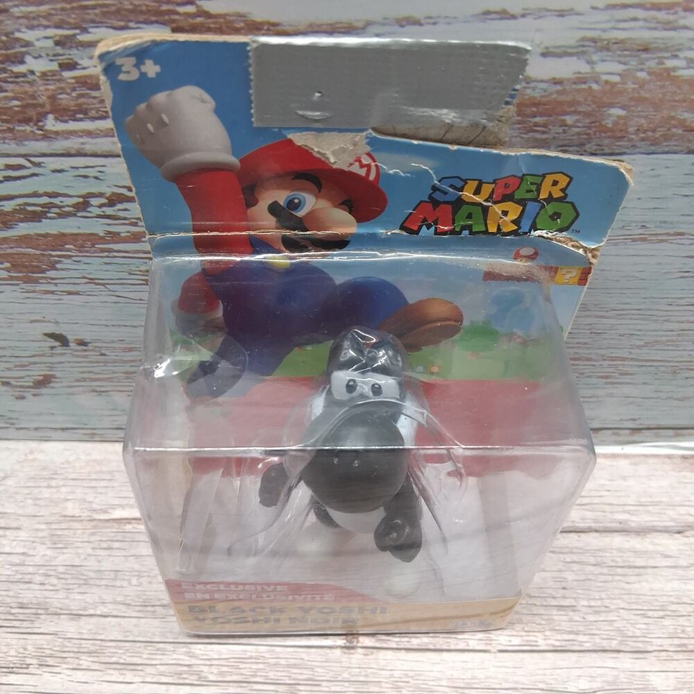 Super Mario Nintendo Exclusive Black Yoshi 2.5" Figure Jakks Pacific Damaged Box - Picture 2 of 15